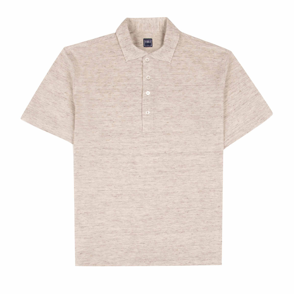 Fedeli - Oatmeal Beige Linen and Cotton Piqué Polo S/S POLOS Fedeli