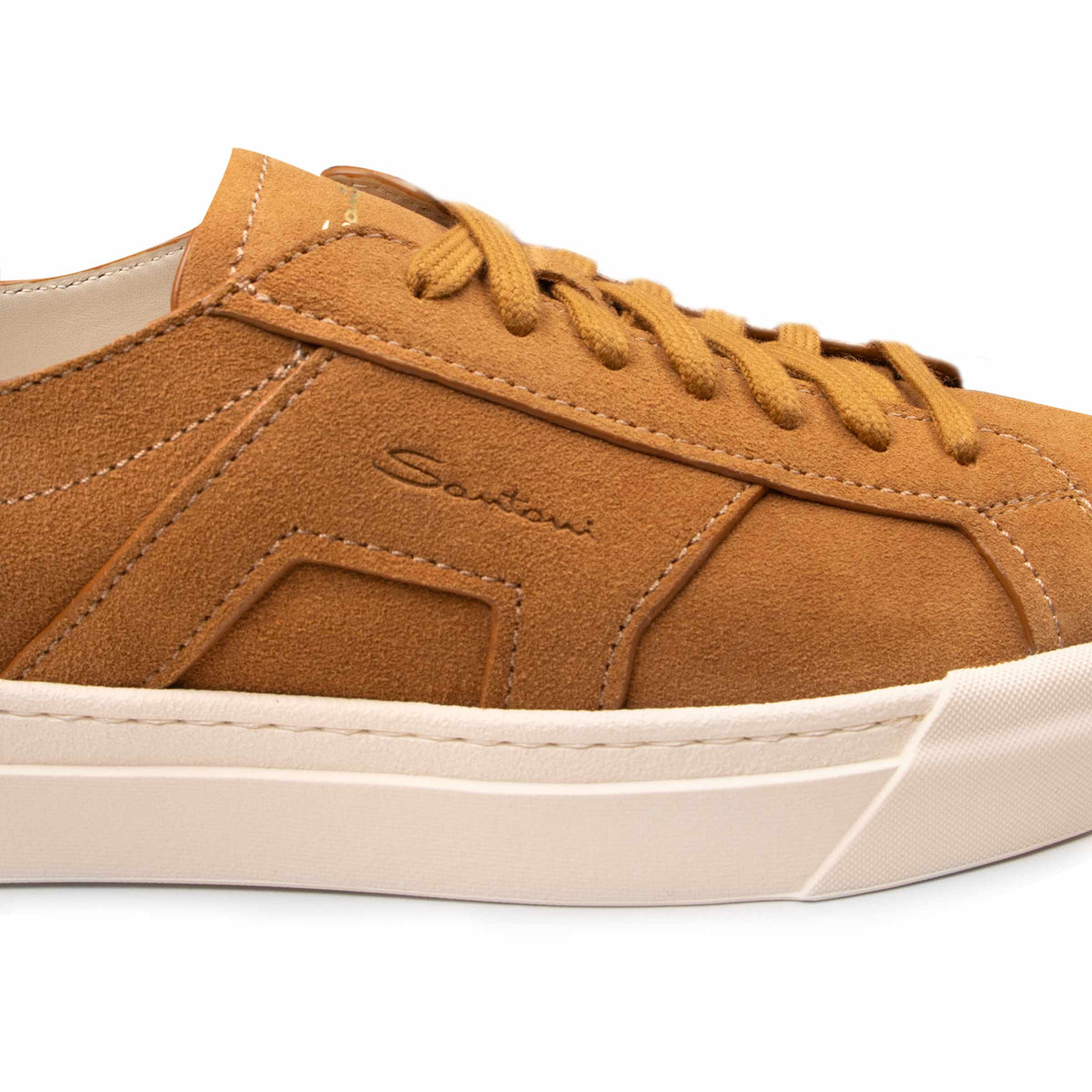 Santoni - Tan Suede Double Buckle Sneaker SHOES Santoni