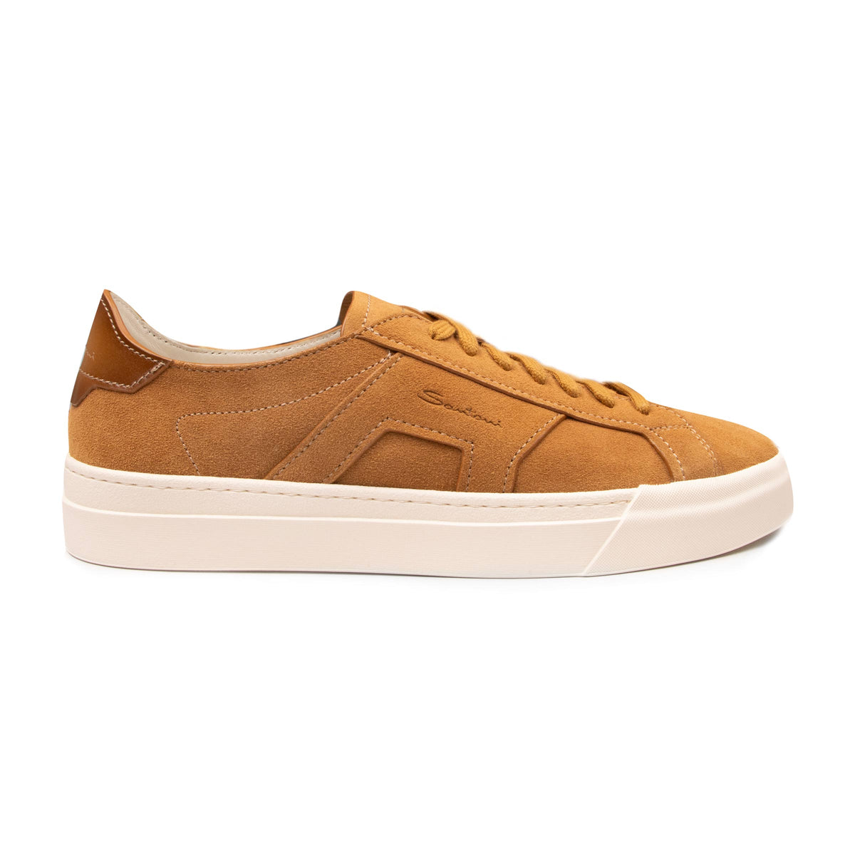 Santoni - Tan Suede Double Buckle Sneaker SHOES Santoni