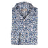 Navy & White Floral Print Italian Linen Long Sleeve Shirt L/S SHIRTS Robert Old
