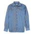 Robert Old - Navy Blue Stripe Italian Linen Long Sleeve Shirt L/S SHIRTS Robert Old