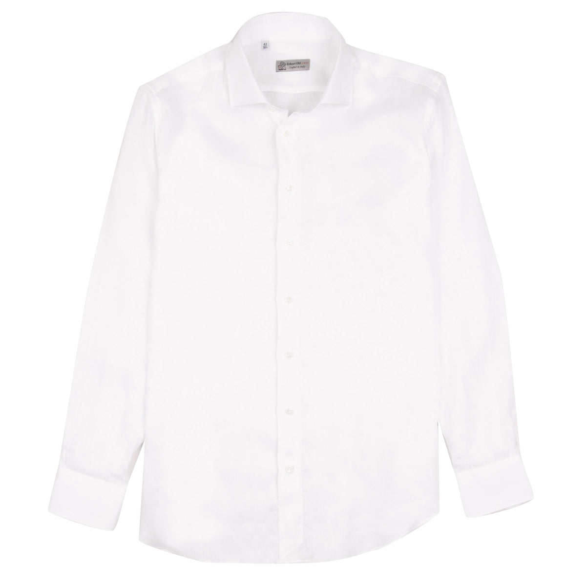 White Italian Linen Long Sleeve Shirt L/S SHIRTS Robert Old
