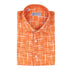 Orange Patterned Italian Linen Short Sleeve Shirt S/S SHIRTS Robert Old