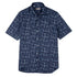 Robert Old - Navy Patterned Italian Linen Short Sleeve Shirt S/S SHIRTS Robert Old