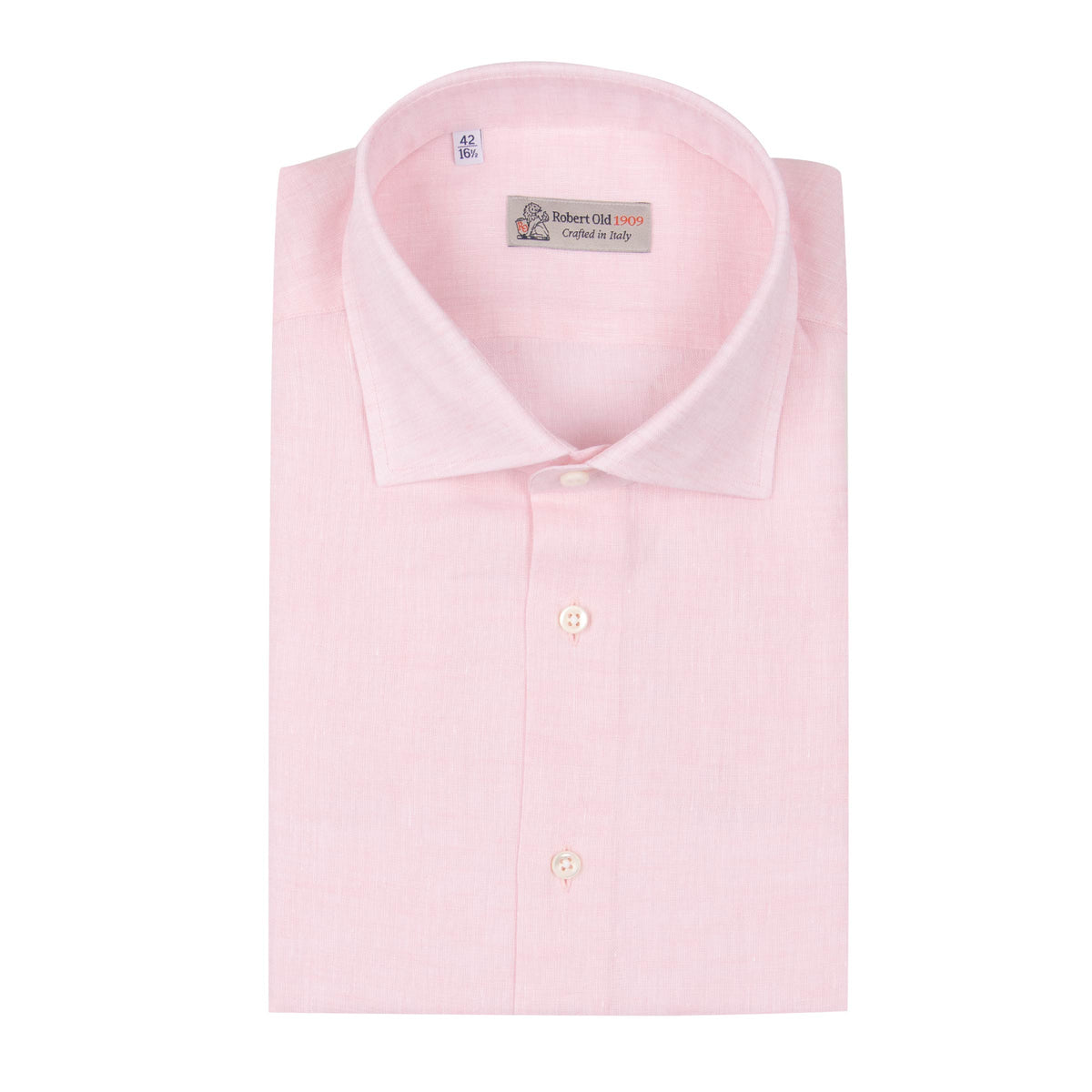 Soft Pink Italian Linen Short Sleeve Shirt S/S SHIRTS Robert Old