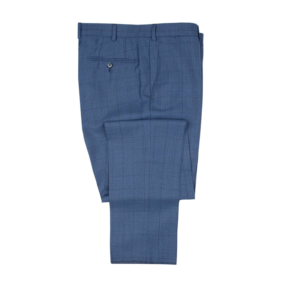 Royal Blue Check Super 130s Three Piece Suit SUITS Robert Old