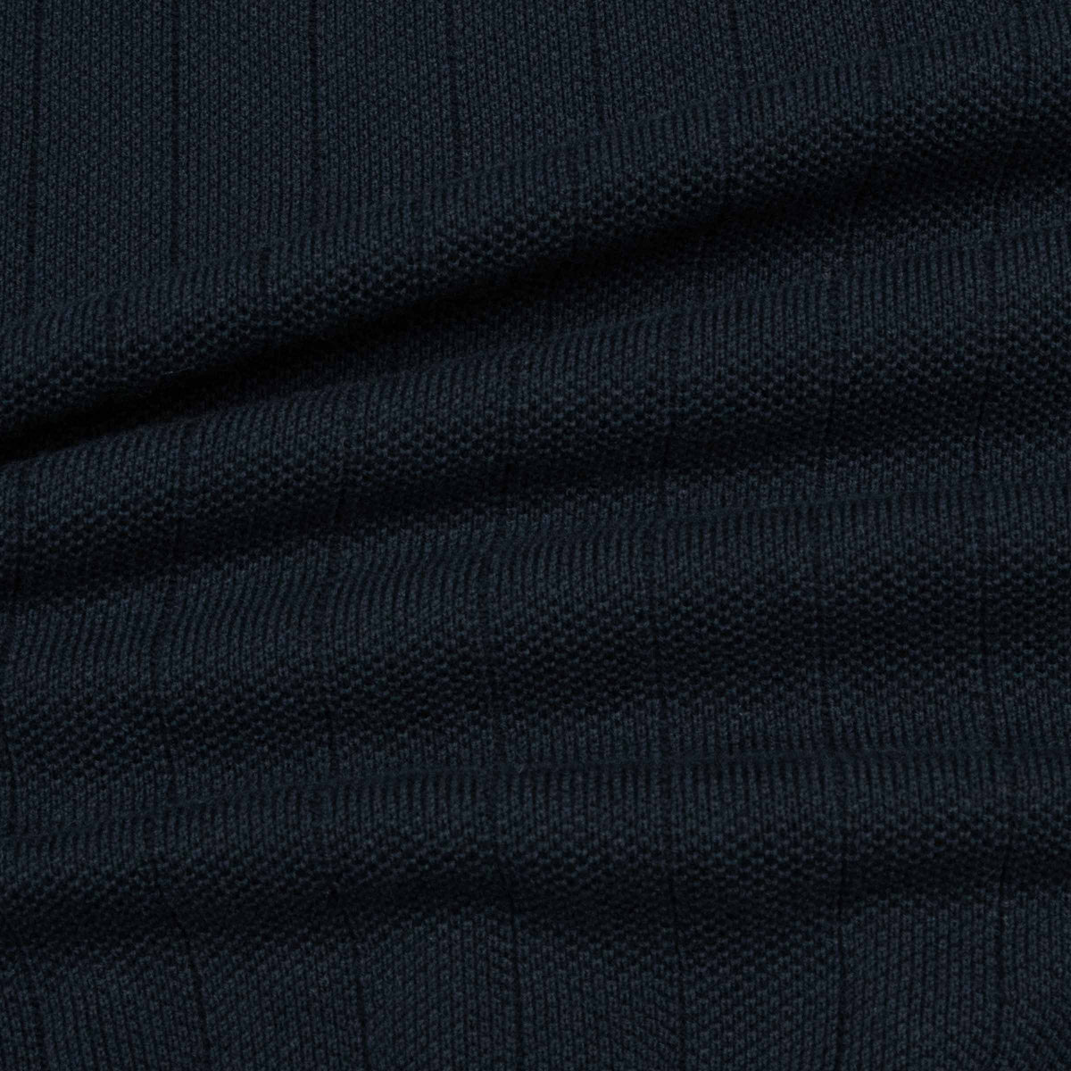 Navy Accented Ribbed Cotton Polo Shirt S/S POLOS Robert Old