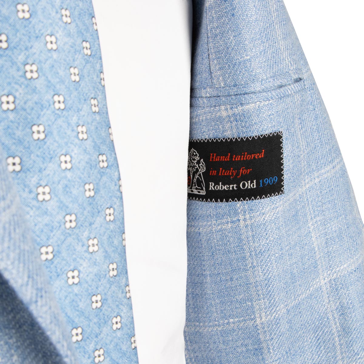 Belvest - Light Blue Check &#39;Jacket in Box&#39; Linen &amp; Wool Unlined Jacket JACKETS Belvest