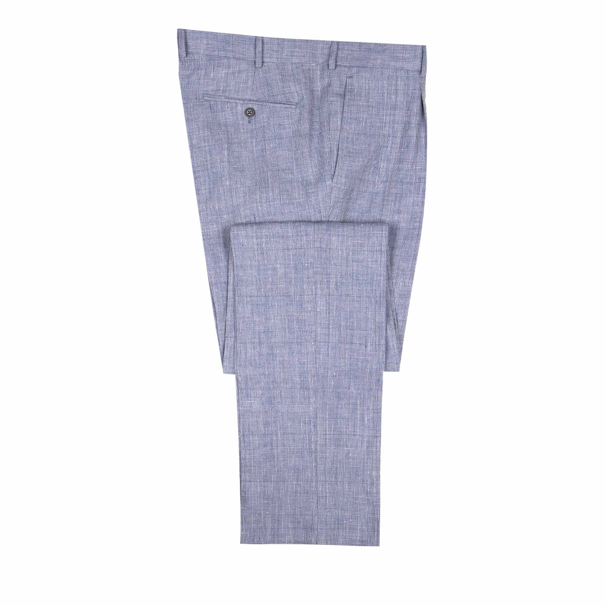 Belvest - Blue Check 'Jacket in a Box' Linen &amp; Wool Double-Breasted Unlined Suit SUITS Belvest