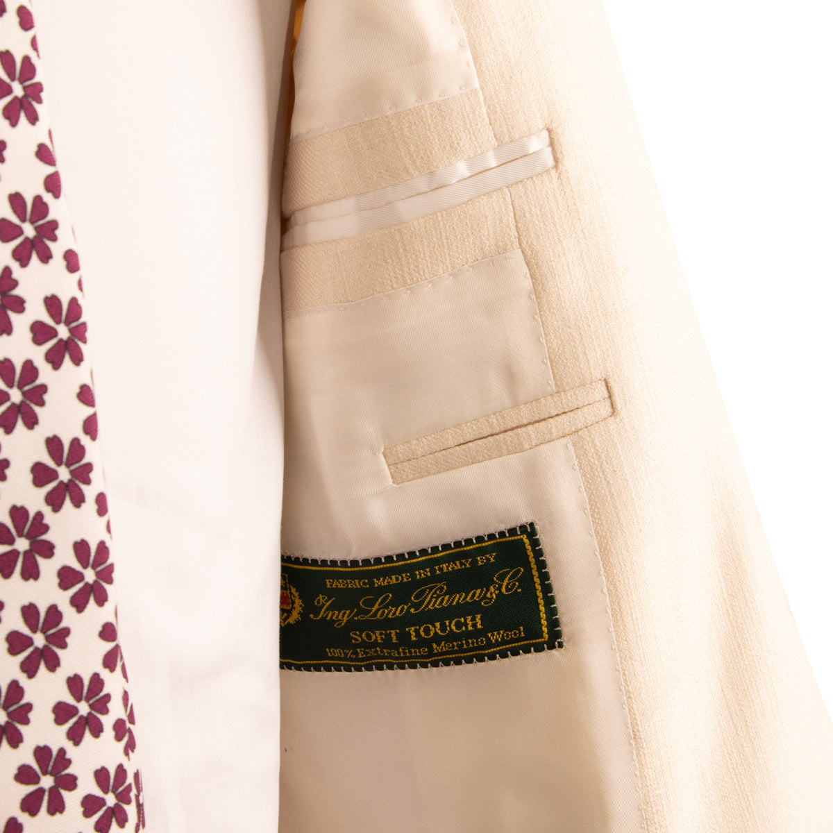 Cream Cotton &amp; Silk Jacket JACKETS Robert Old
