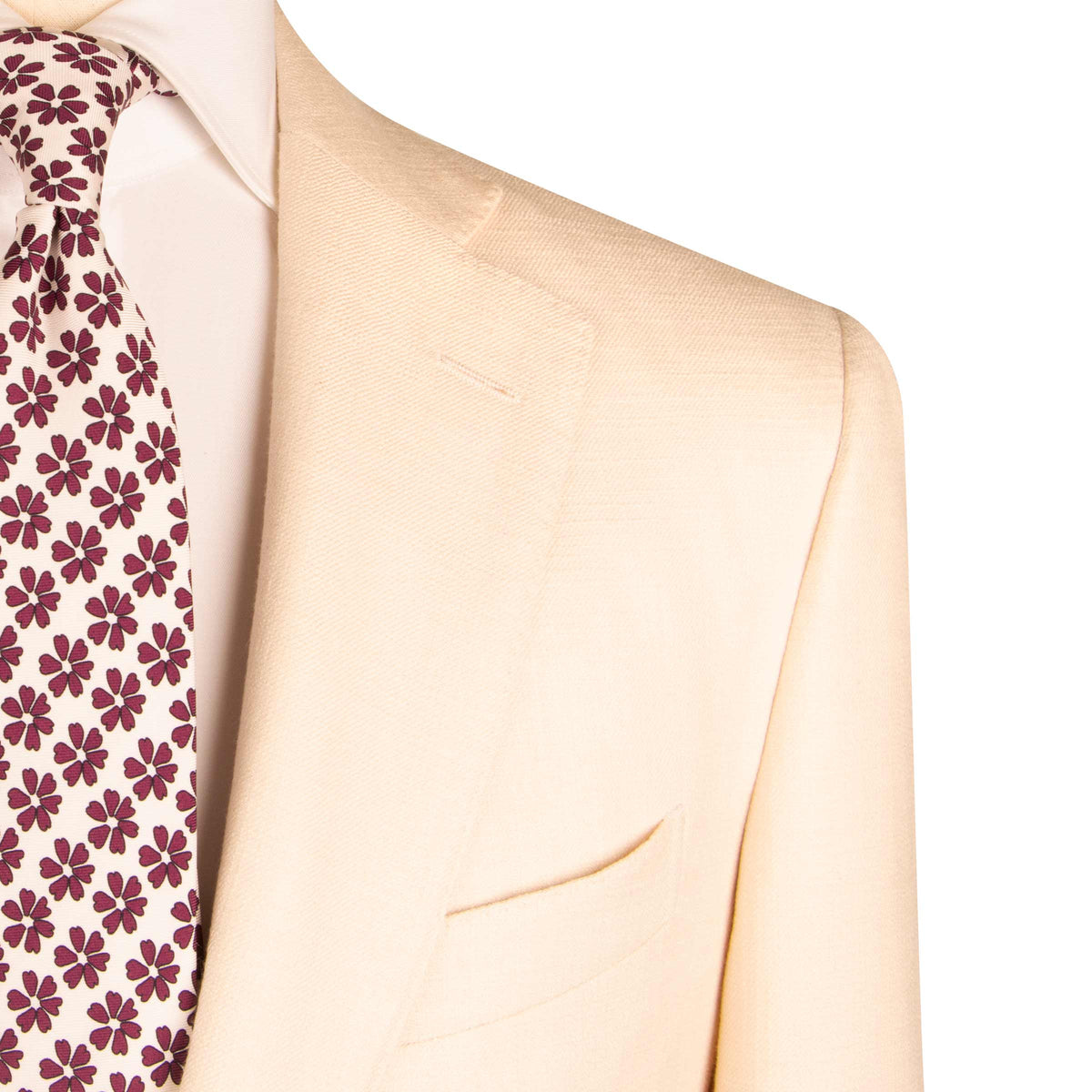 Cream Cotton &amp; Silk Jacket JACKETS Robert Old