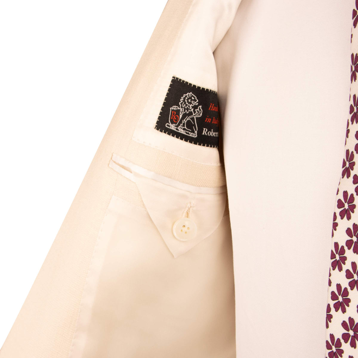 Cream Cotton &amp; Silk Jacket JACKETS Robert Old