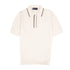 White Accented Ribbed Cotton Polo Shirt S/S POLOS Robert Old