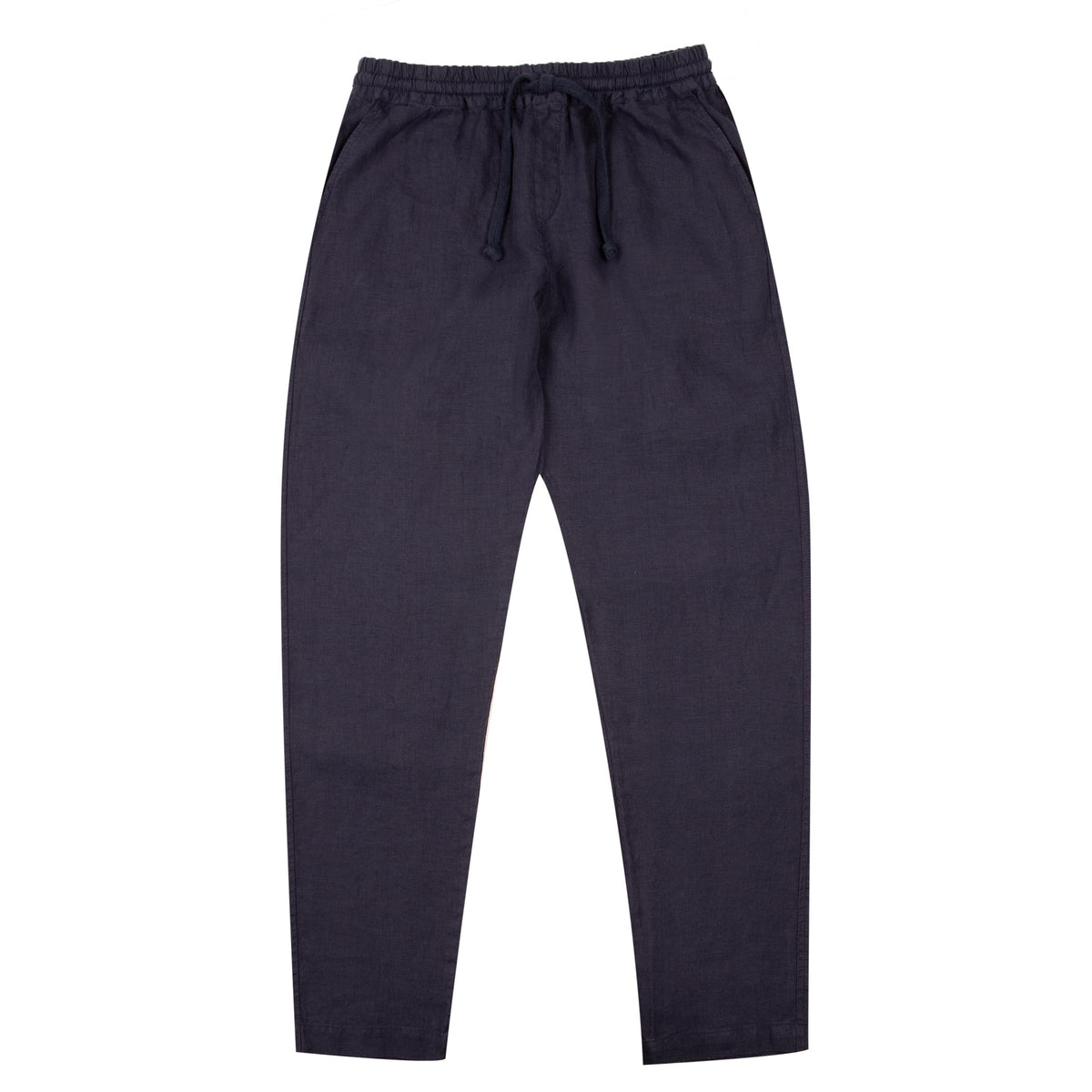 Fedeli - Navy 'Bonifacio' Linen Drawstring Trousers CASUAL TROUSERS Fedeli