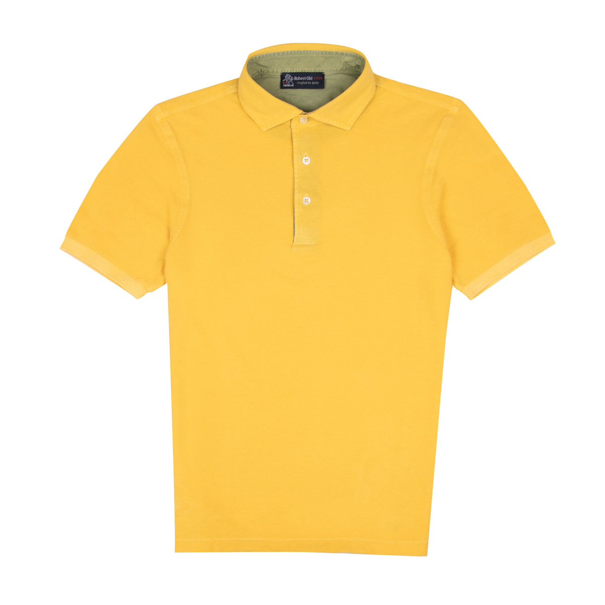 Yellow Piqué Cotton Short Sleeve Polo Shirt S/S POLOS Robert Old