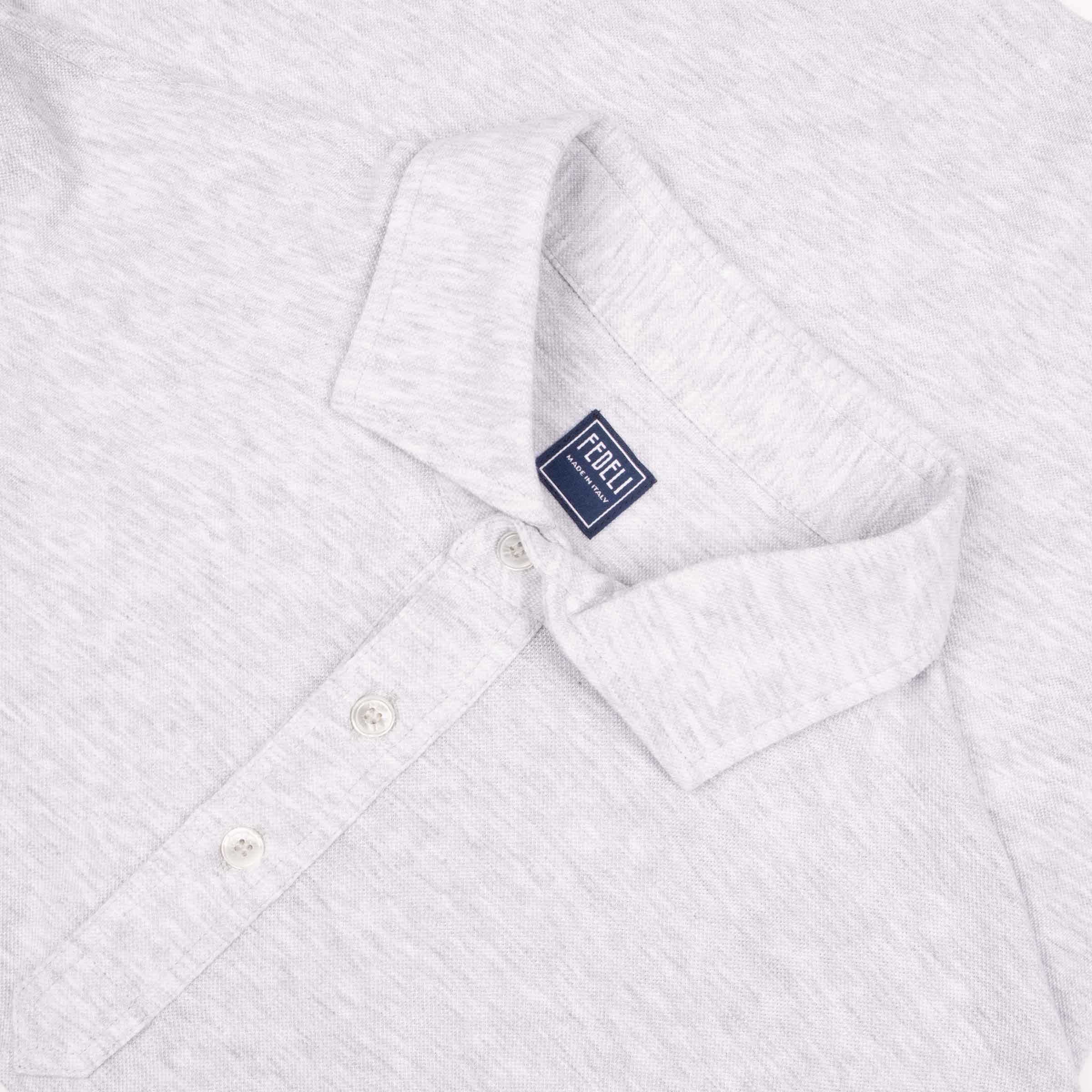 Fedeli - Grey 'Superlight' Piquet Long Sleeve Polo Shirt RUGBY/LS POLOS FEDELI