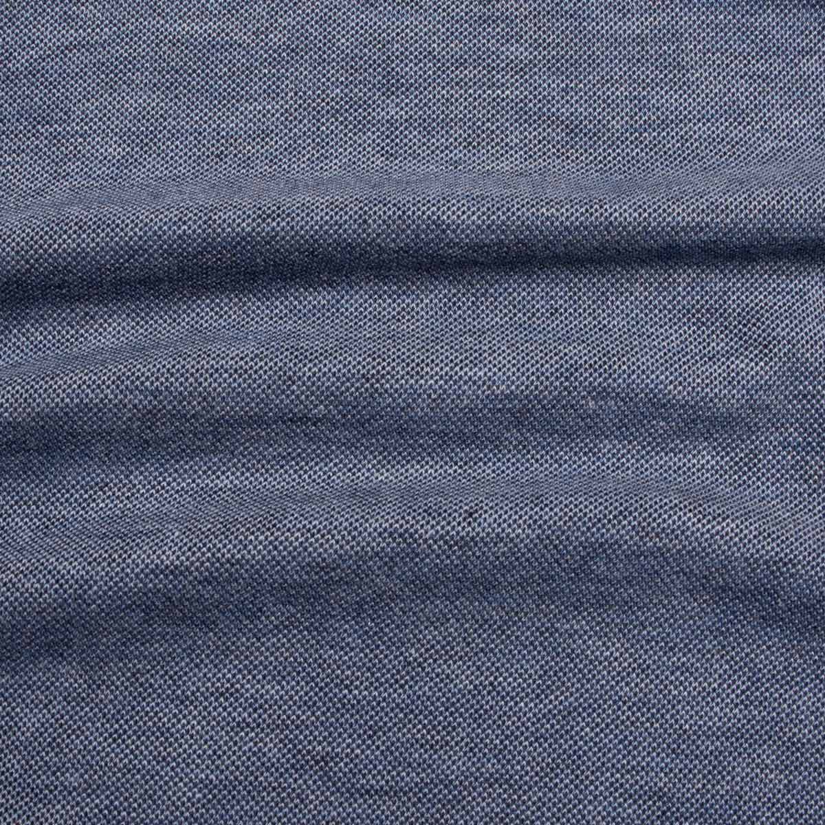 Fedeli - Navy Denim 'Superlight' Piquet Long Sleeve Polo Shirt RUGBY/LS POLOS FEDELI