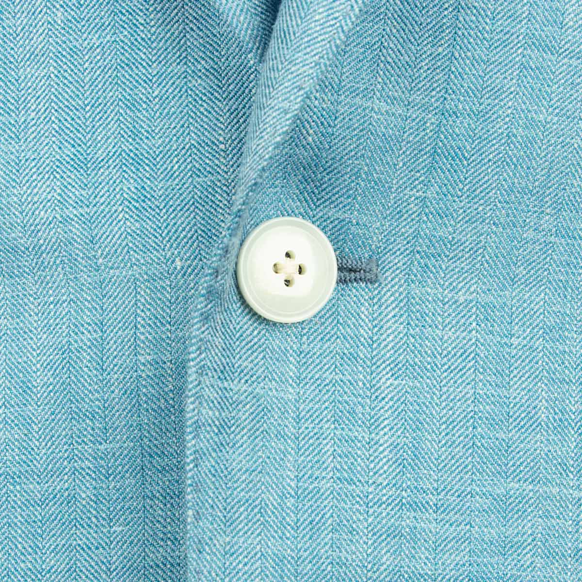 Turquoise Blue Loro Piana Wool, Silk, & Linen Herringbone Jacket JACKETS Robert Old