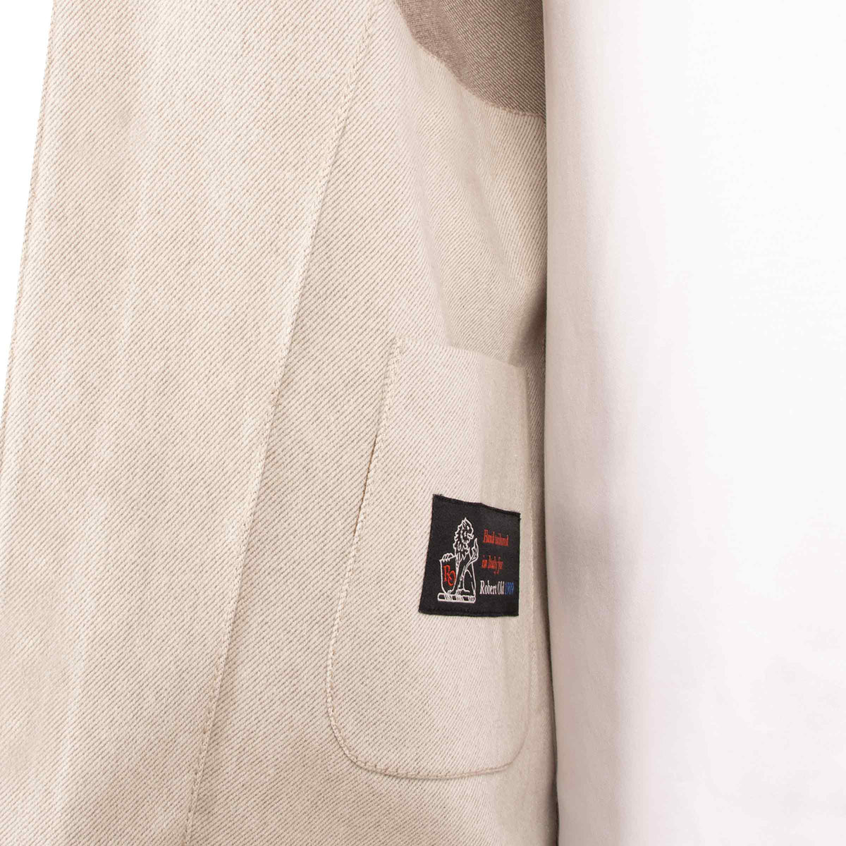 Oatmeal Super 150's Merino Wool Denim Overshirt JACKETS Robert Old