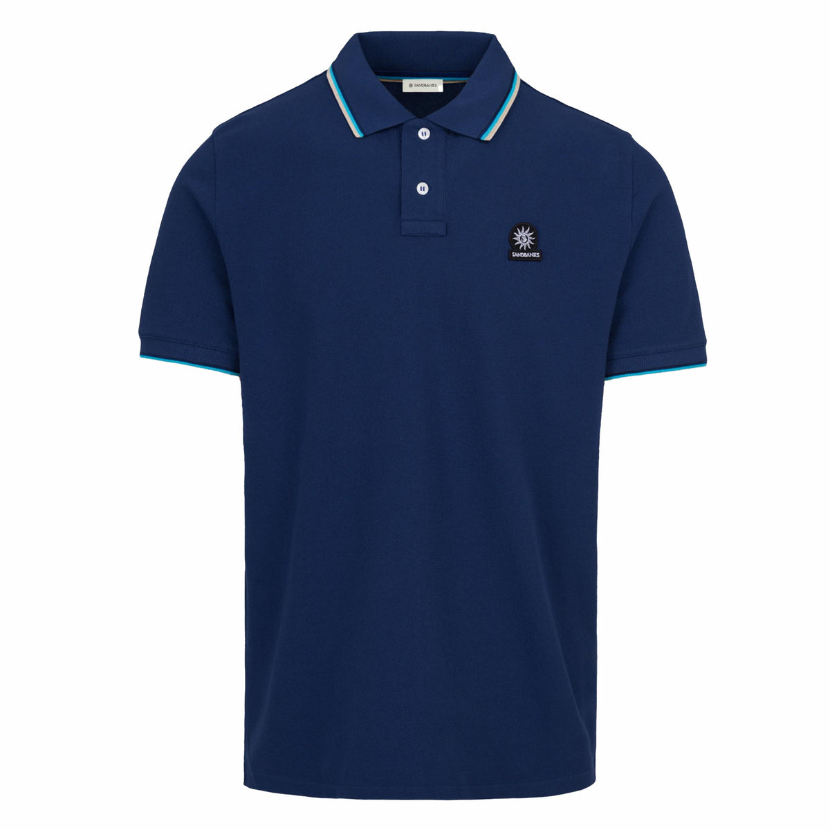 Sandbanks - Navy Organic Cotton Short Sleeve Polo Shirt S/S POLOS Sandbanks
