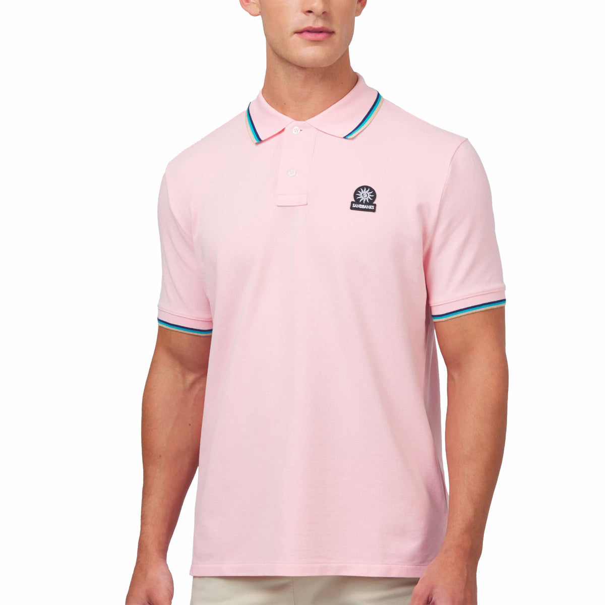 Sandbanks - Crystal Pink Organic Cotton Short Sleeve Polo Shirt S/S POLOS Sandbanks