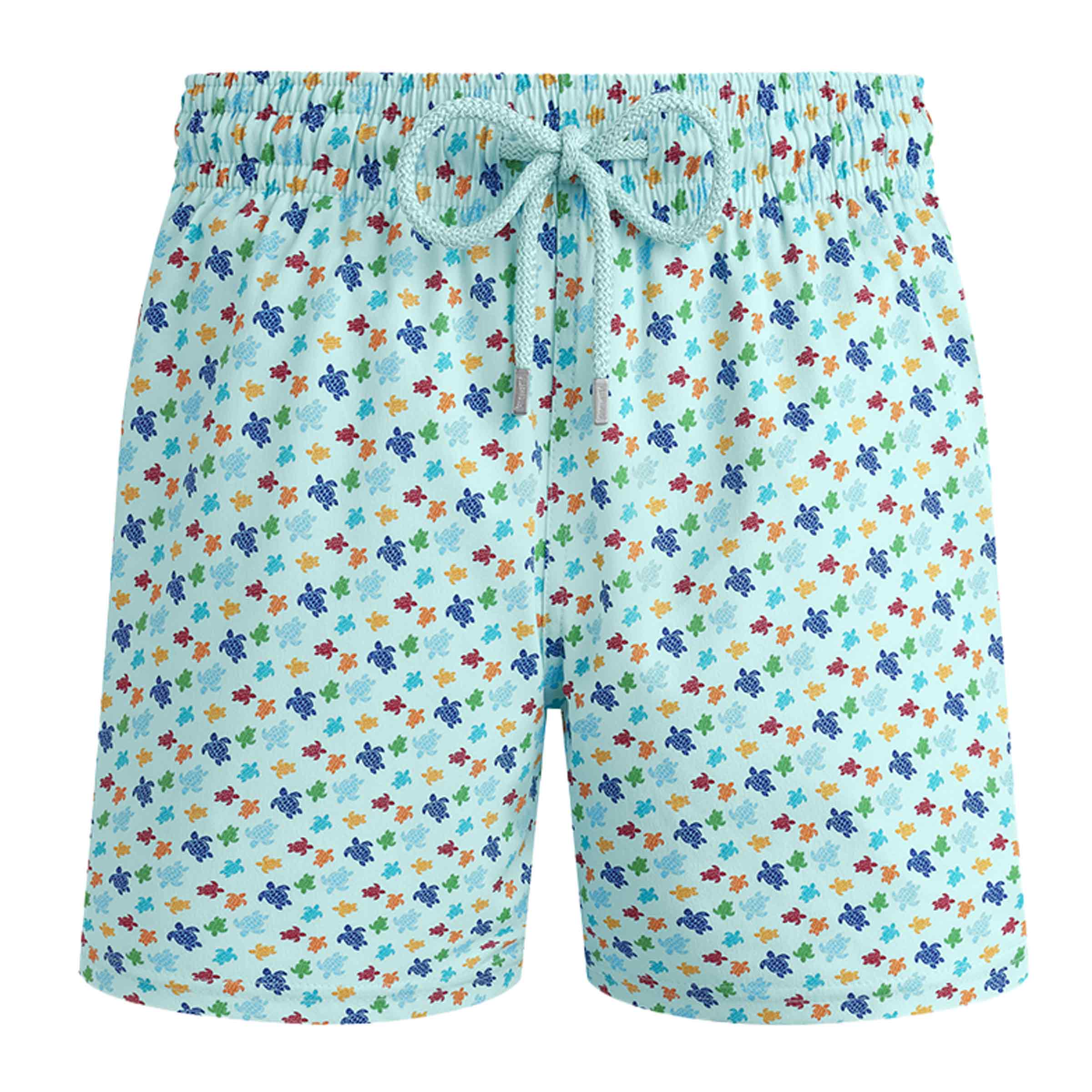 Vilebrequin - Light Blue 'Moorise' Rainbow Micro Ronde Des Tortues Swim Shorts SWIMWEAR Vilebrequin