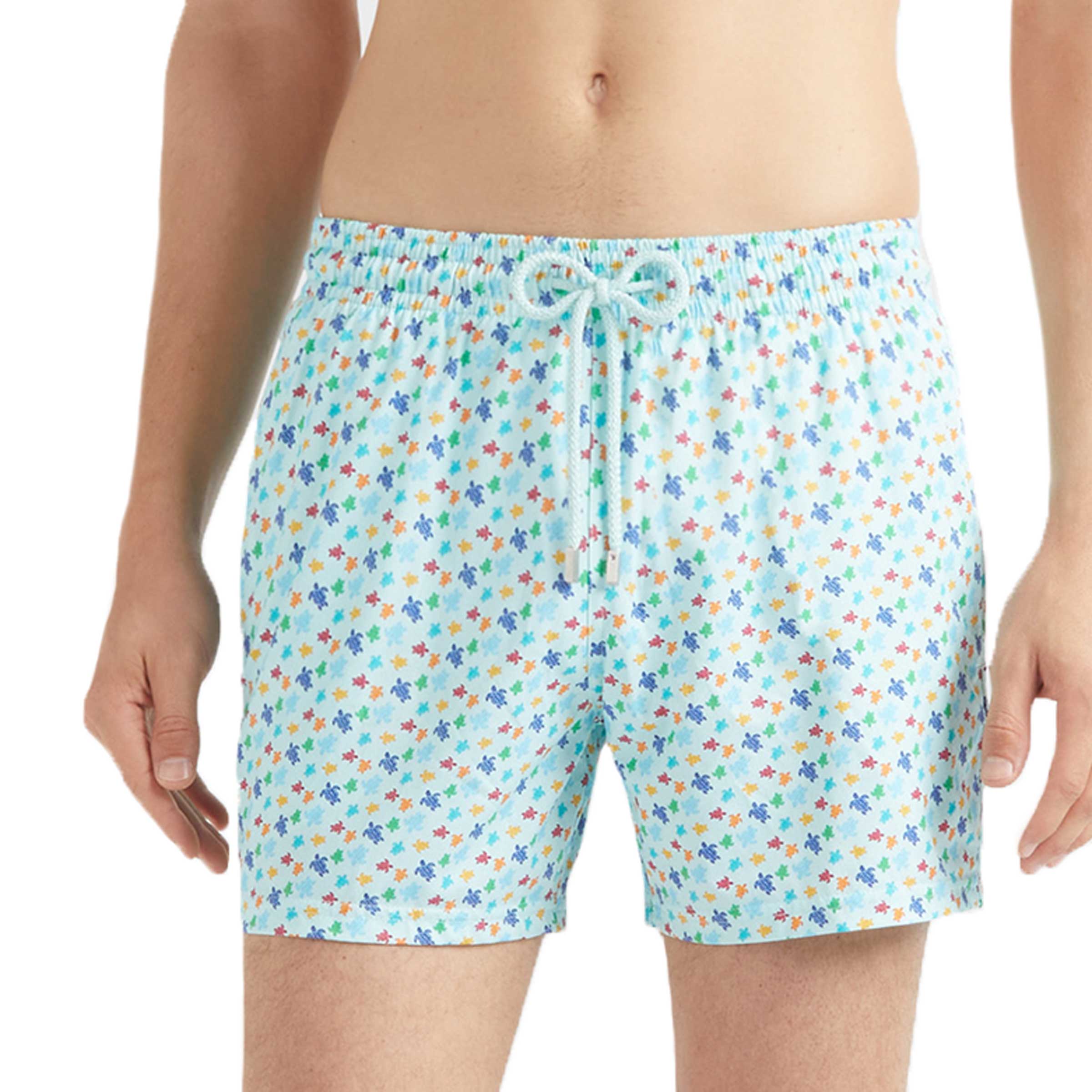 Vilebrequin - Light Blue 'Moorise' Rainbow Micro Ronde Des Tortues Swim Shorts SWIMWEAR Vilebrequin