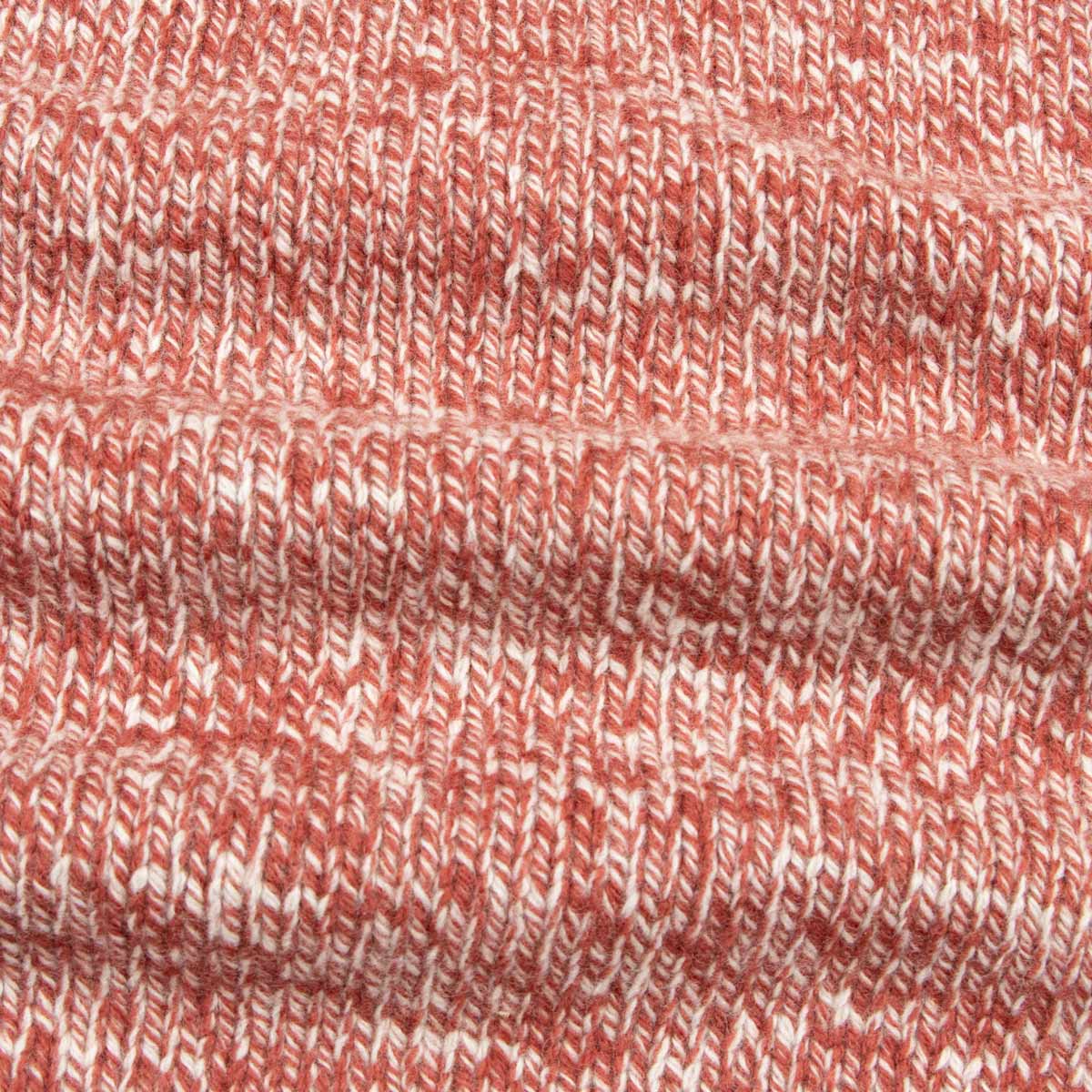 Robert Old - Red &amp; White Marl Zip-Neck Wool Jumper