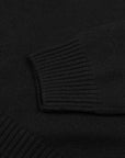 Robert Old - Black Contrast Virgin Wool & Cashmere Zip Neck Sweater KNITWEAR Robert Old