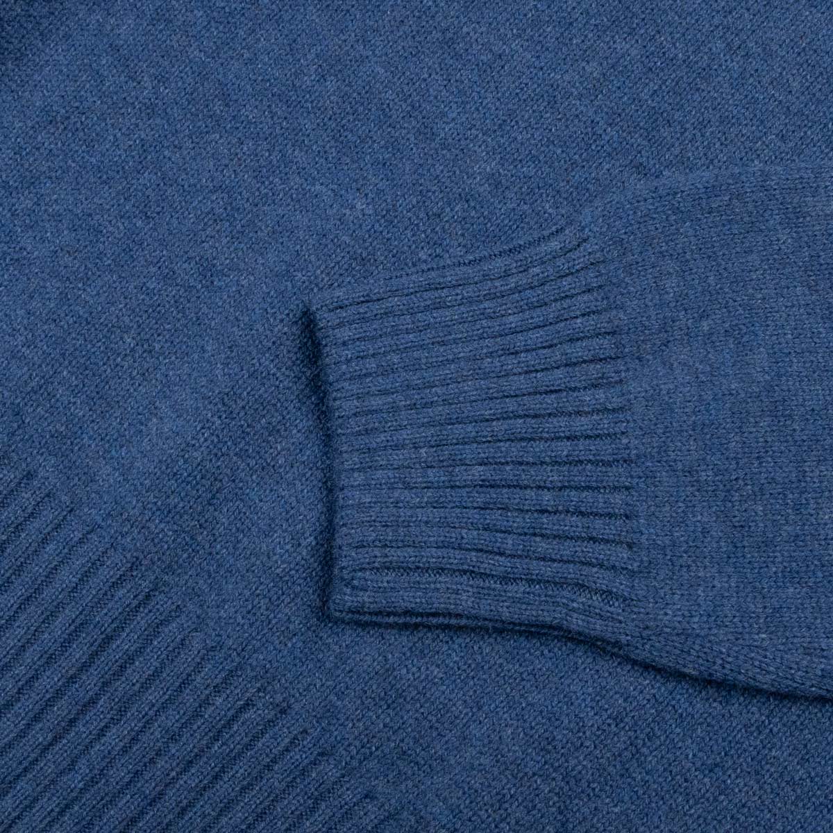 Robert Old - Royal Navy Contrast Virgin Wool &amp; Cashmere Zip Neck Sweater KNITWEAR Robert Old