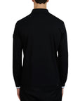 Sandbanks - Black Silicone Zip Long Sleeve Polo Shirt RUGBY/LS POLOS Sandbanks