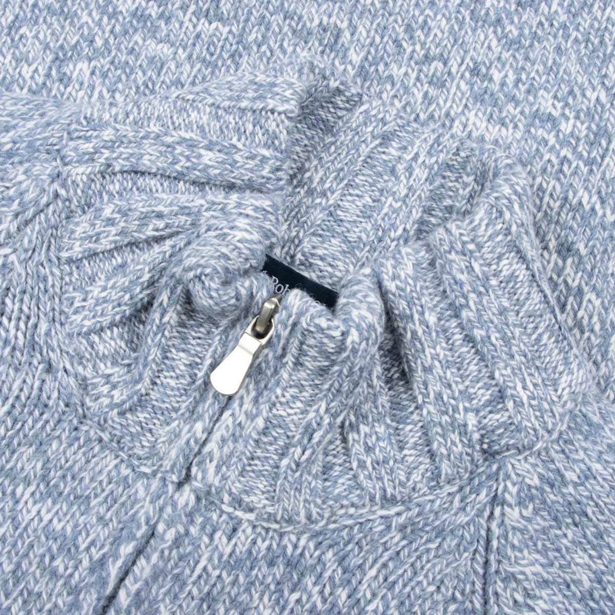 Robert Old - Blue & White Mélange Buttoned-Neck Wool Jumper KNITWEAR Robert Old