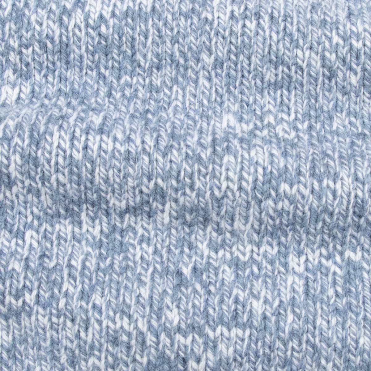 Robert Old - Blue &amp; White Mélange Buttoned-Neck Wool Jumper KNITWEAR Robert Old