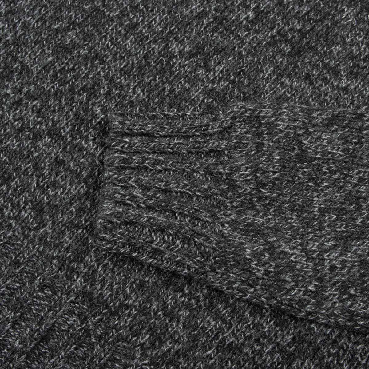Robert Old - Charcoal Grey and Black Marl Zip-Neck Wool Jumper KNITWEAR Robert Old