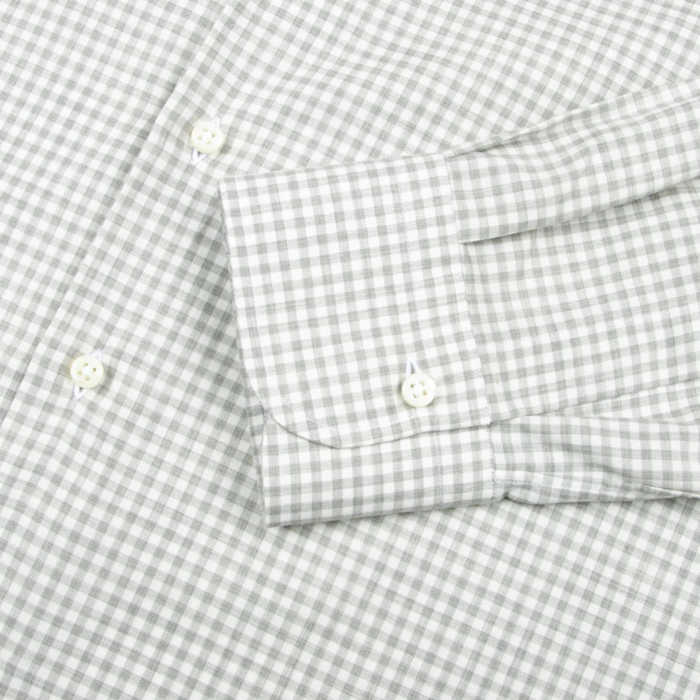 Robert Old - White & Grey Check Italian Cotton Long Sleeve Shirt L/S SHIRTS Robert Old