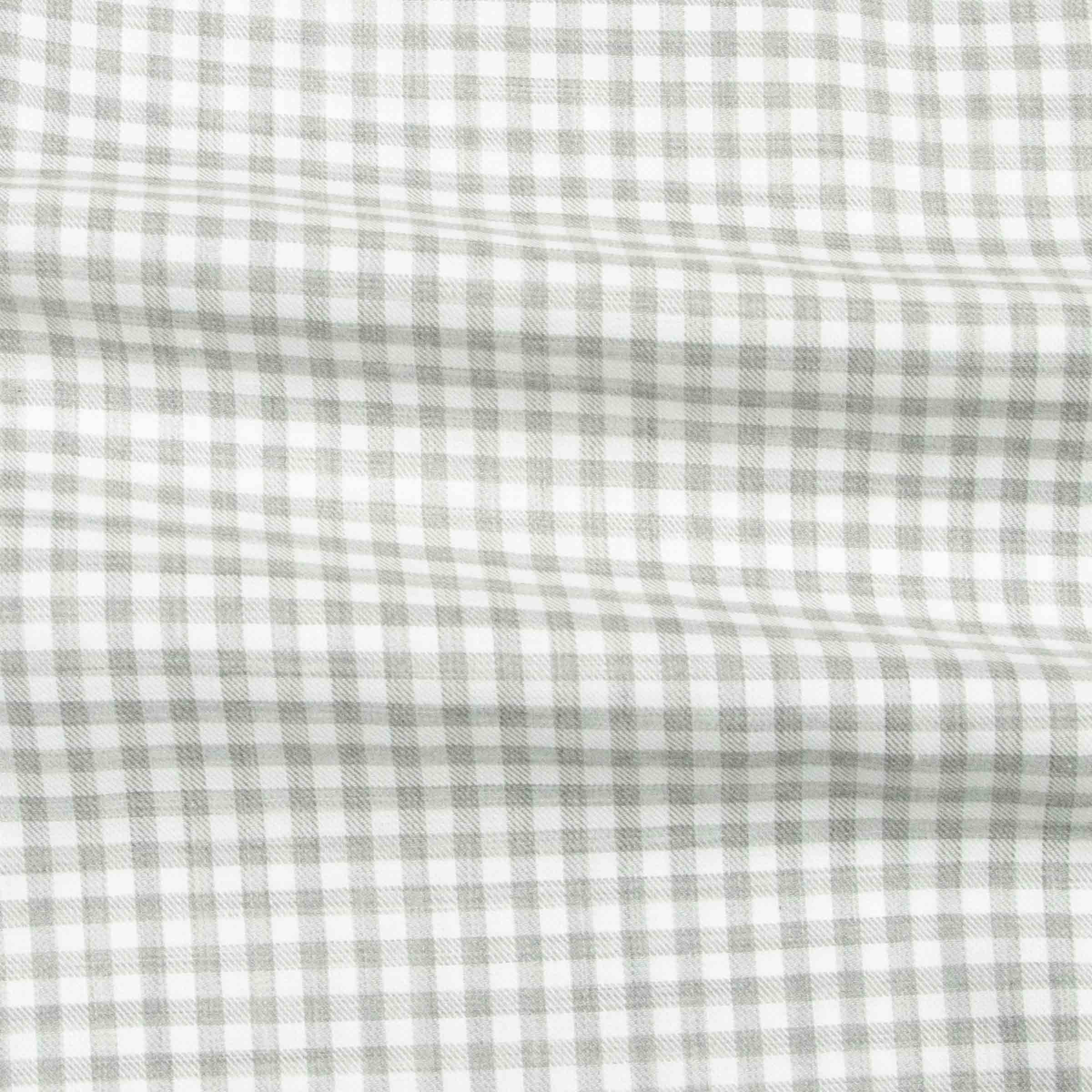 Robert Old - White &amp; Grey Check Italian Cotton Long Sleeve Shirt L/S SHIRTS Robert Old