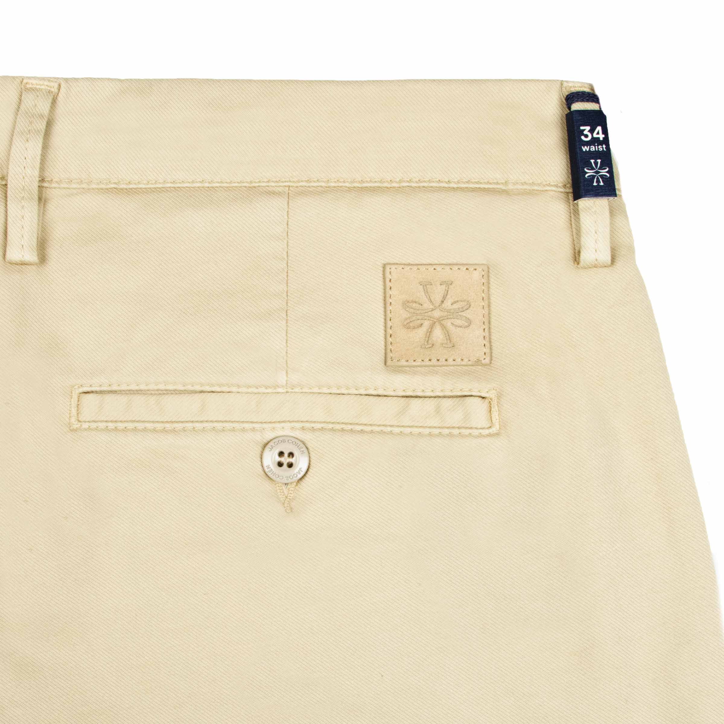 Jacob Cohen - Light Beige 'Bobby' Slim Fit Stretch Twill Chino Trousers CASUAL TROUSERS Jacob Cohen