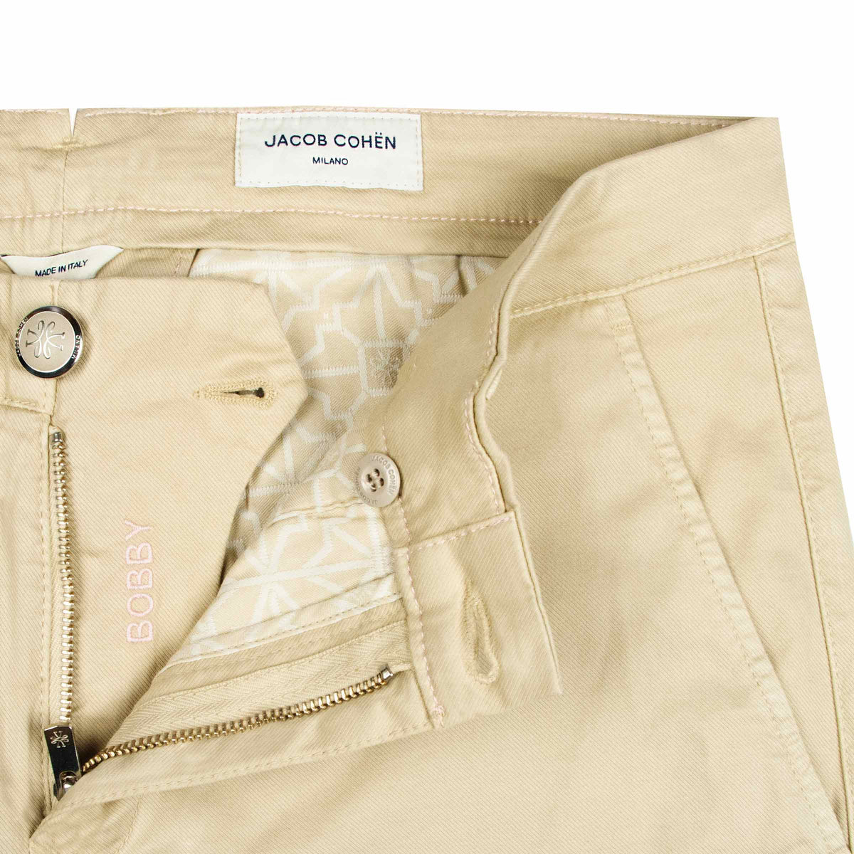 Jacob Cohen - Light Beige 'Bobby' Slim Fit Stretch Twill Chino Trousers CASUAL TROUSERS Jacob Cohen