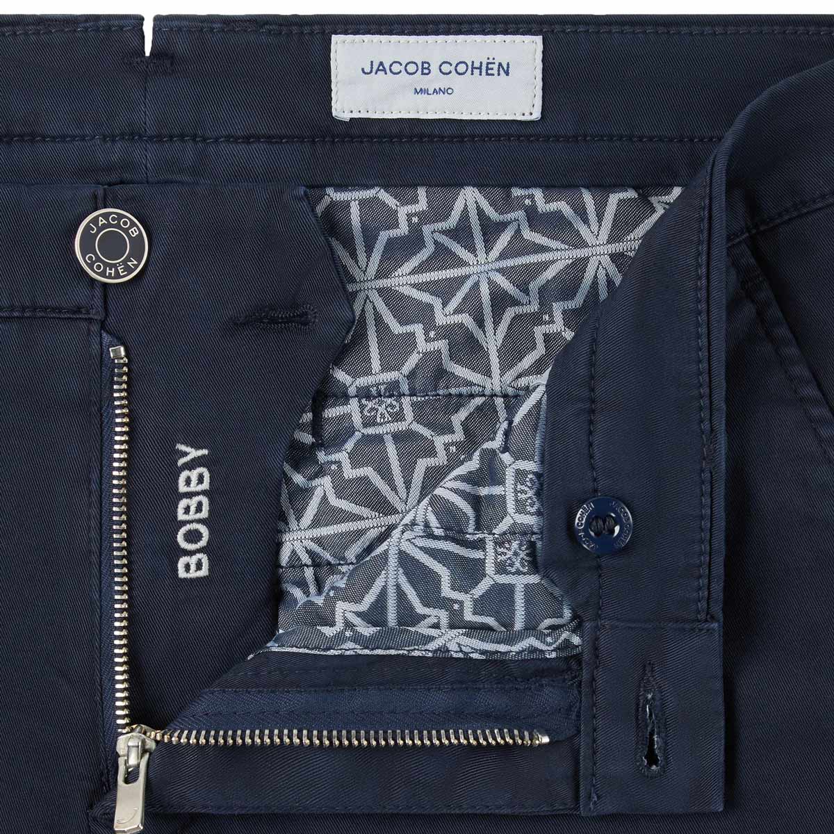 Jacob Cohen - Navy 'Bobby' Slim Fit Stretch Twill Chino Trousers CASUAL TROUSERS Jacob Cohen