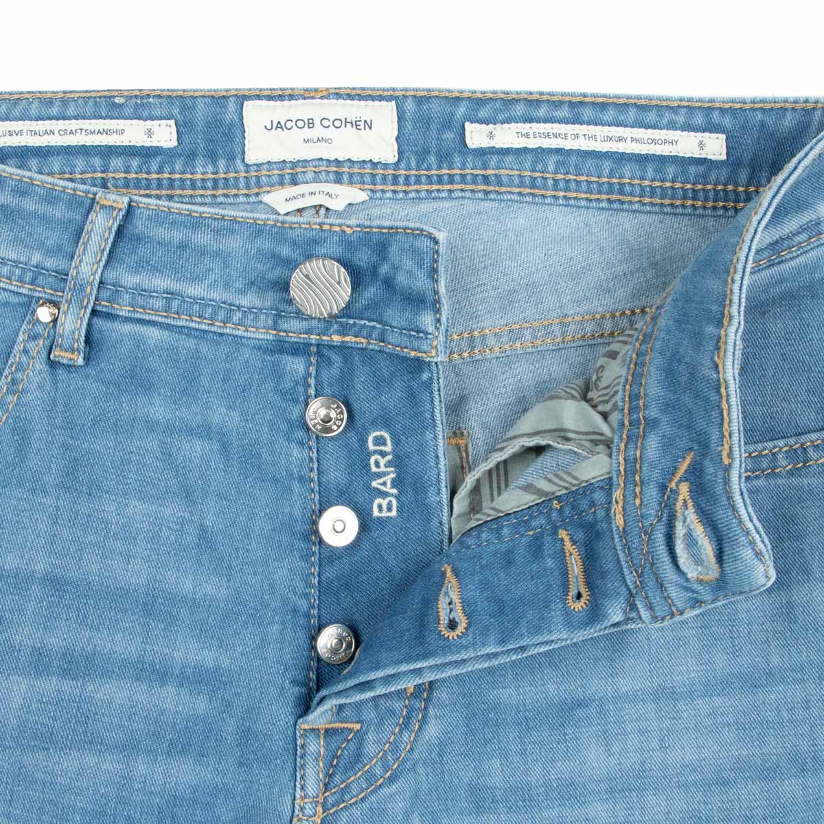 Jacob Cohen -Light Blue 'Bard' Super Stretch Slim Fit Jeans