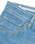 Jacob Cohen -Light Blue 'Bard' Super Stretch Slim Fit Jeans