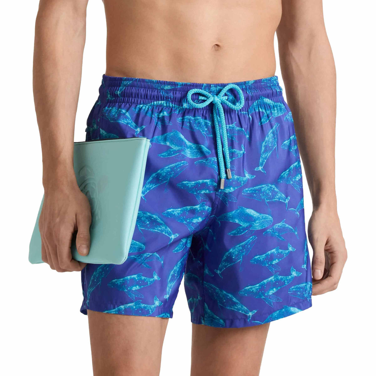Vilebrequin - Blue Sparkling Whales 'Mahina' Packable Swim Shorts SWIMWEAR Vilebrequin