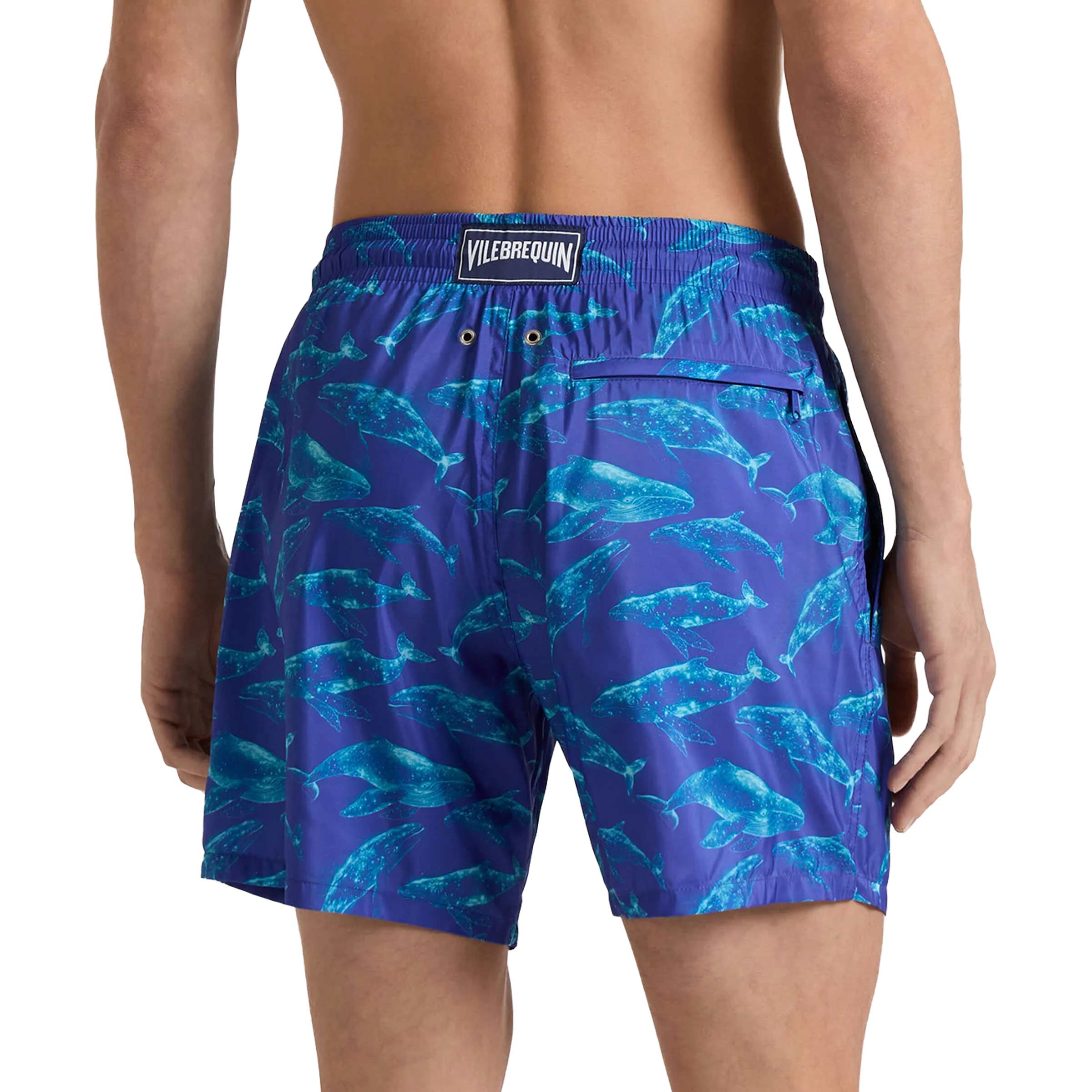 Vilebrequin - Blue Sparkling Whales 'Mahina' Packable  Swim Shorts