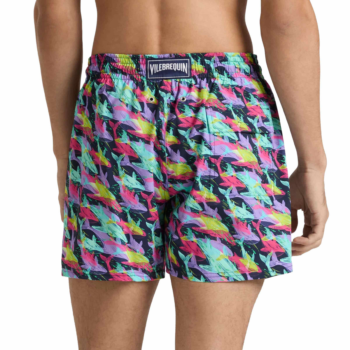 Vilebrequin - Navy Whales Offset 'Moorise' Swim Shorts SWIMWEAR Vilebrequin