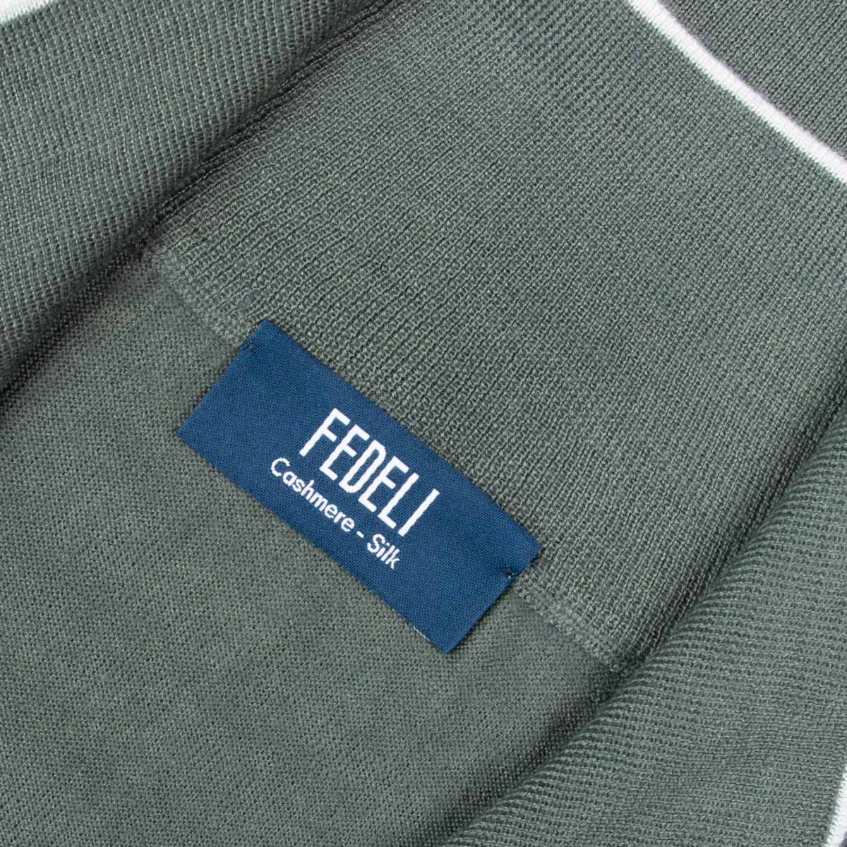 Fedeli - Green Favonio Superfine Wool and Silk Zip-Neck Sweater KNITWEAR FEDELI