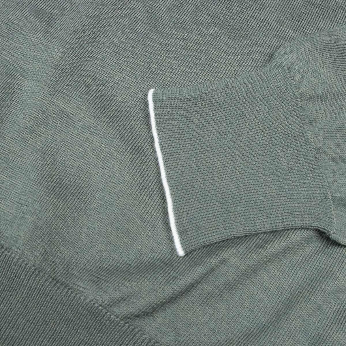 Fedeli - Green Favonio Superfine Wool and Silk Zip-Neck Sweater KNITWEAR FEDELI