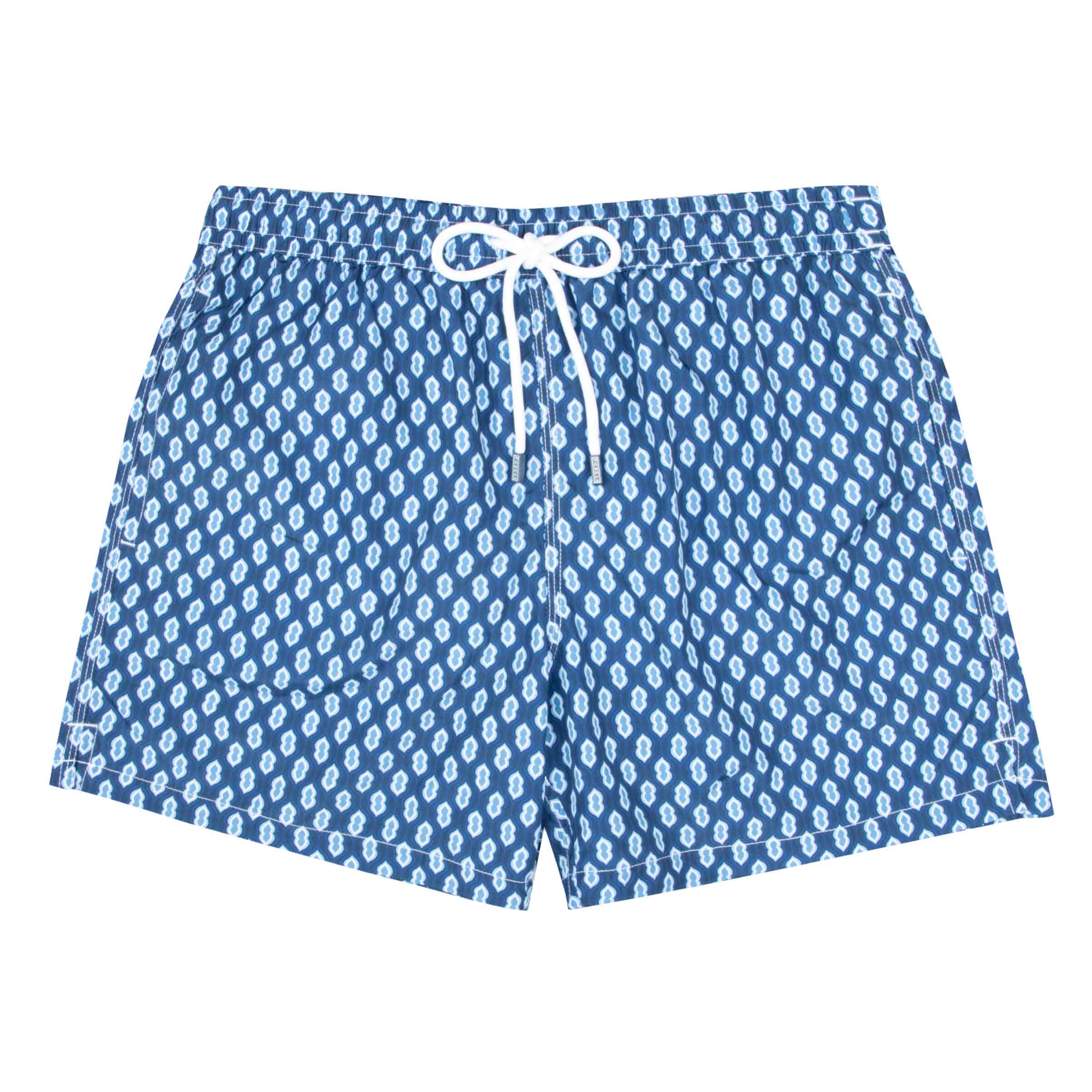 Fedeli - Navy Geometric Print Sustainable Madeira Swim Shorts SWIMWEAR FEDELI