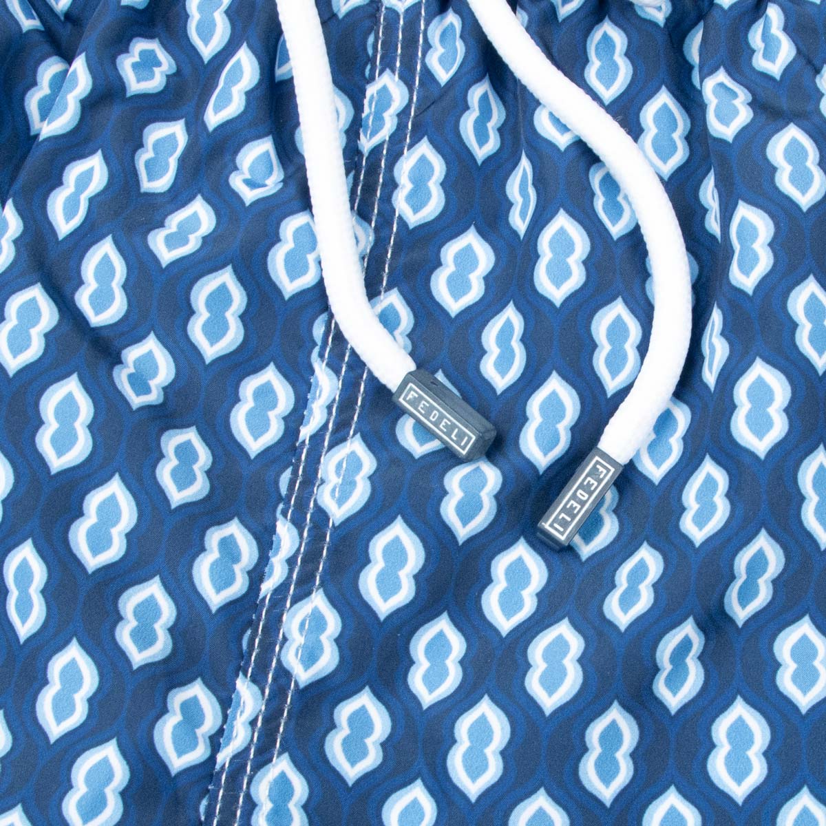 Fedeli - Navy Geometric Print Sustainable Madeira Swim Shorts SWIMWEAR FEDELI