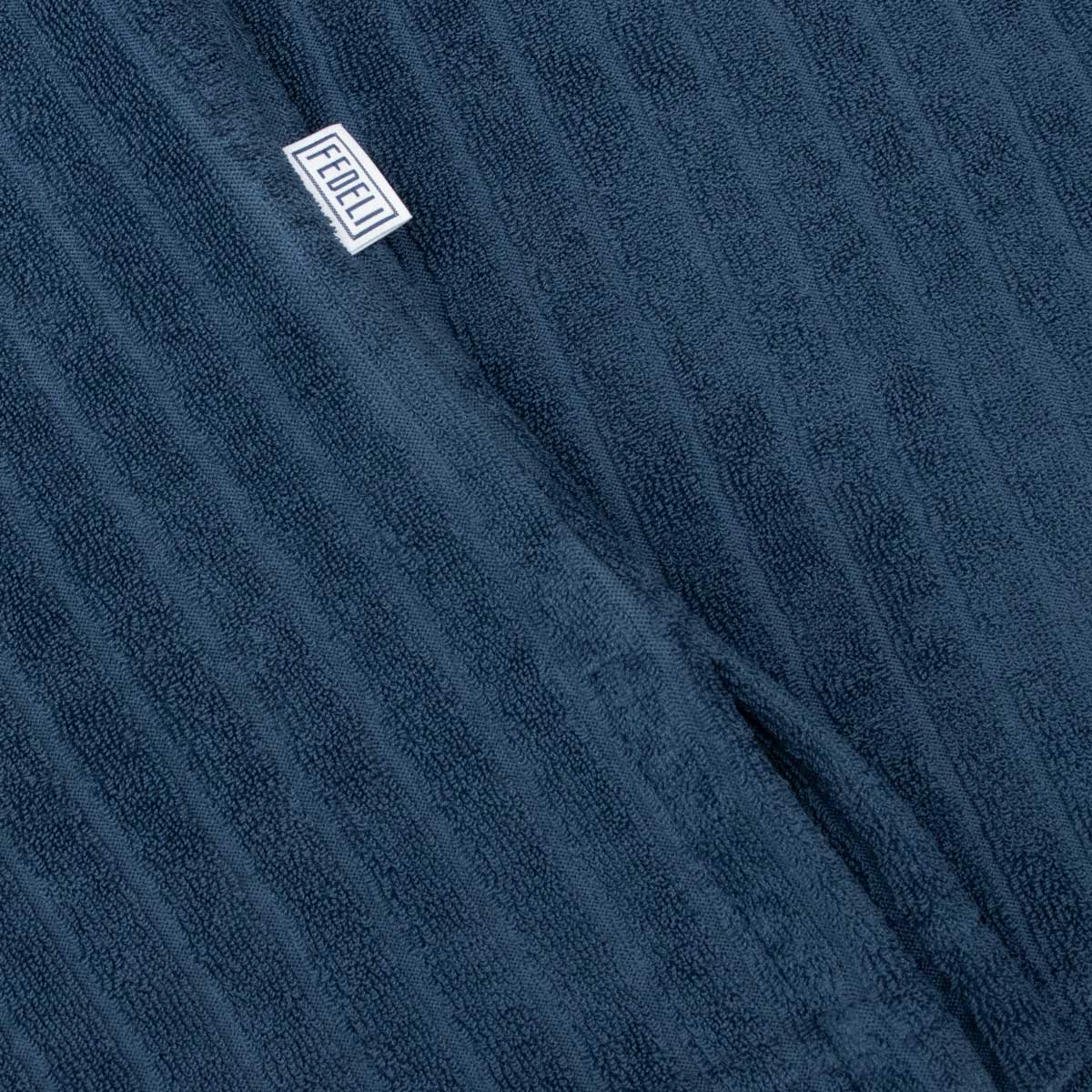 Fedeli - Navy Mondial Terry Ribbed Cotton Polo Shirt S/S POLOS FEDELI