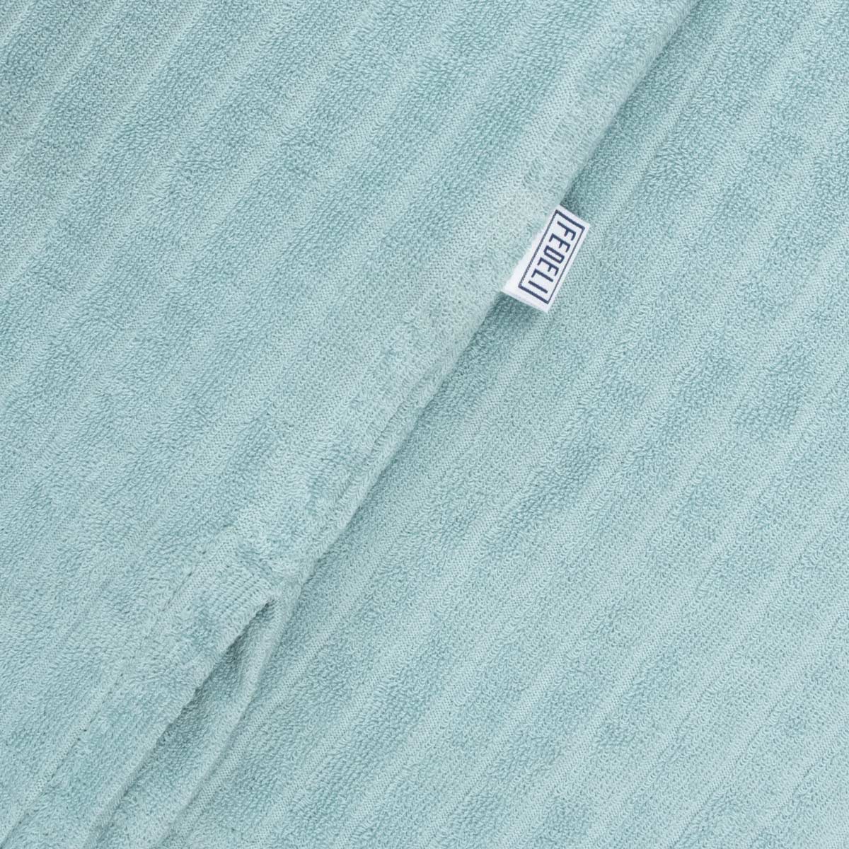 Fedeli - Turquoise Mondial Terry Ribbed Cotton Polo Shirt S/S POLOS FEDELI